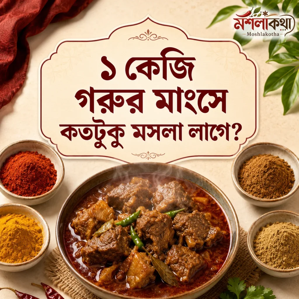 ১ কেজি গরুর মাংসে কতটুকু মসলা লাগে